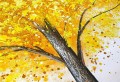 Goden Yellow Tree décoration murale détail texture